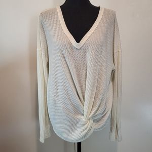 Anthropologie Long Sleeve Twist Top Size M